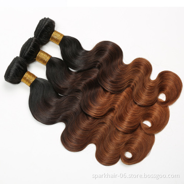 SPARK Body Wave Brazilian Human Hair Bundles With Lace Closure Body Wave ombre color cheap bundles virgin human hair hair